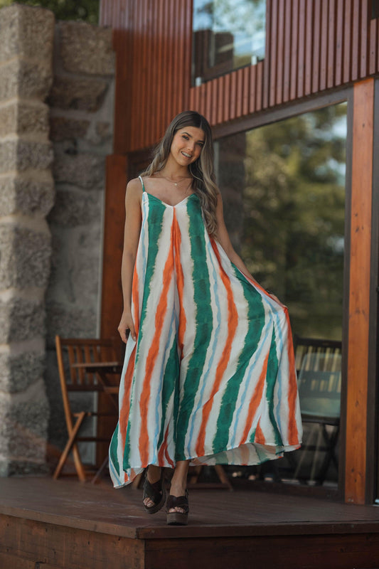 vestido largo con tirantes