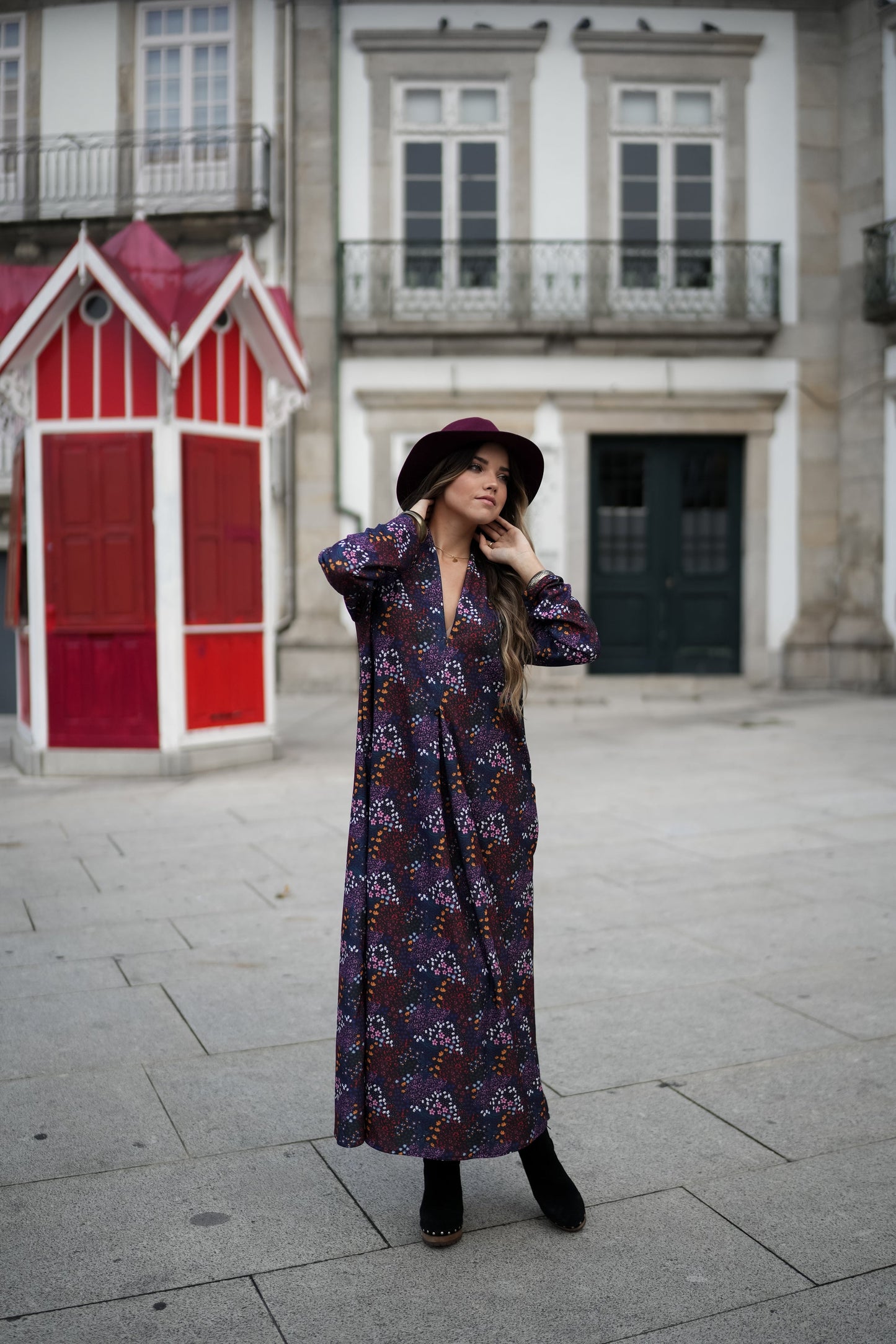 Vestido largo estampado