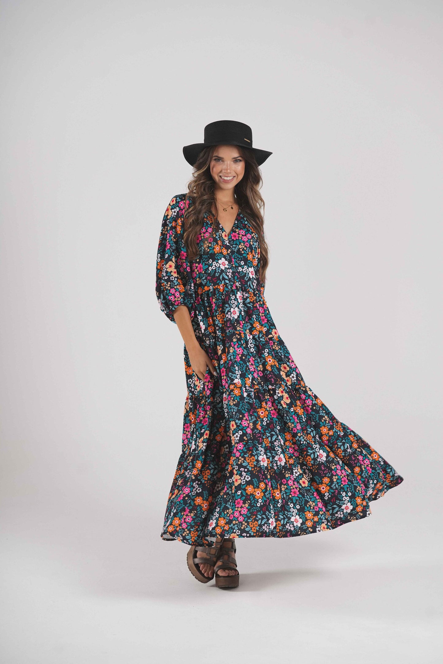 Vestido largo estampado