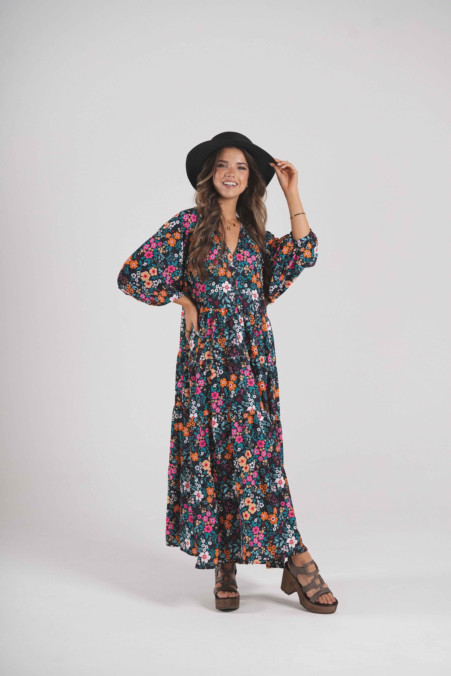 Vestido largo estampado