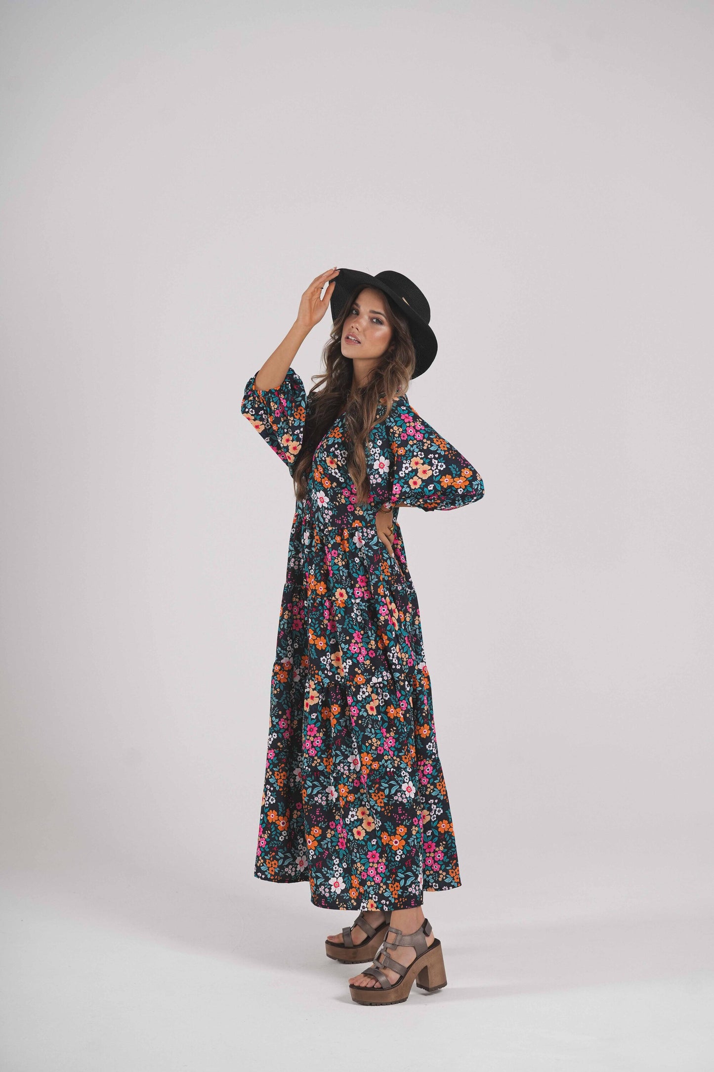 Vestido largo estampado
