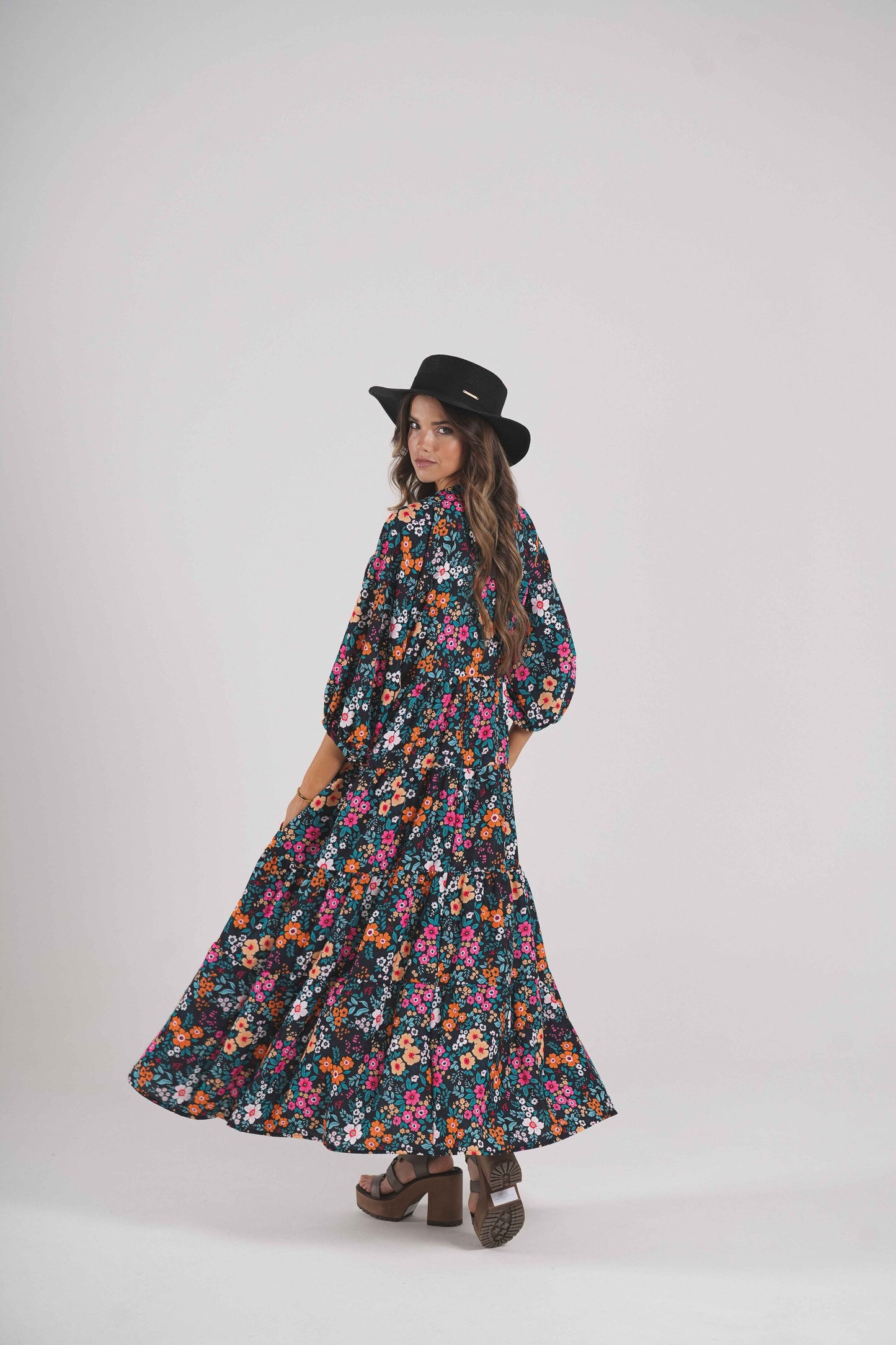 Vestido largo estampado