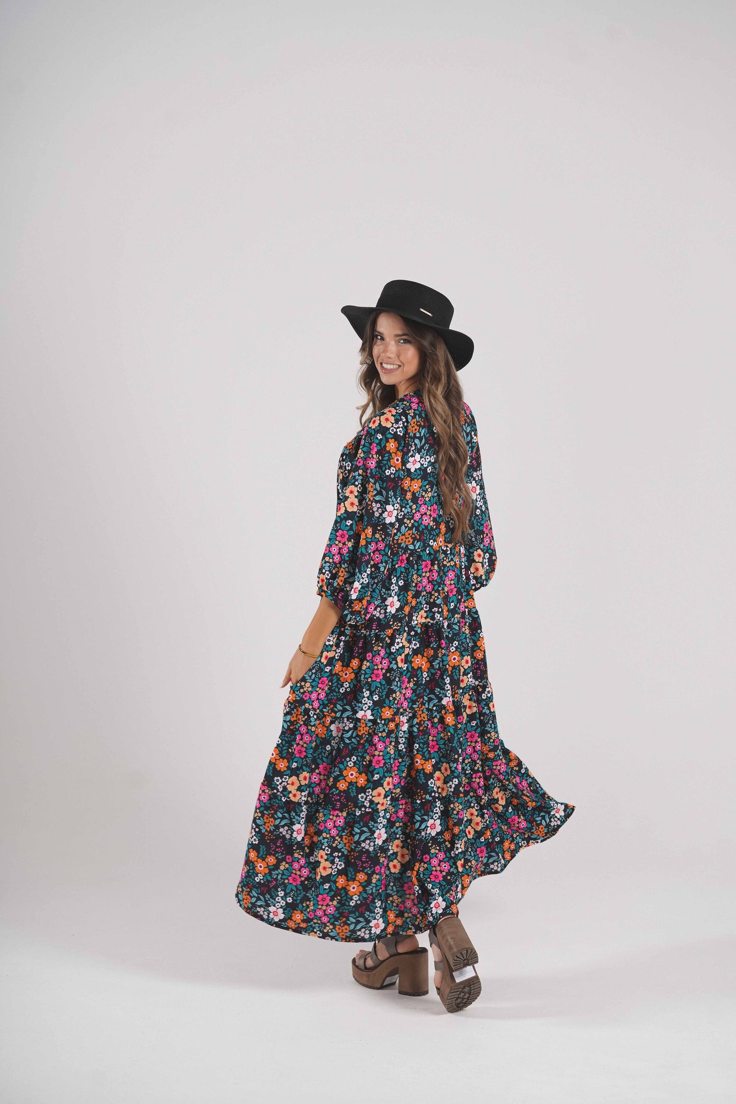 Vestido largo estampado