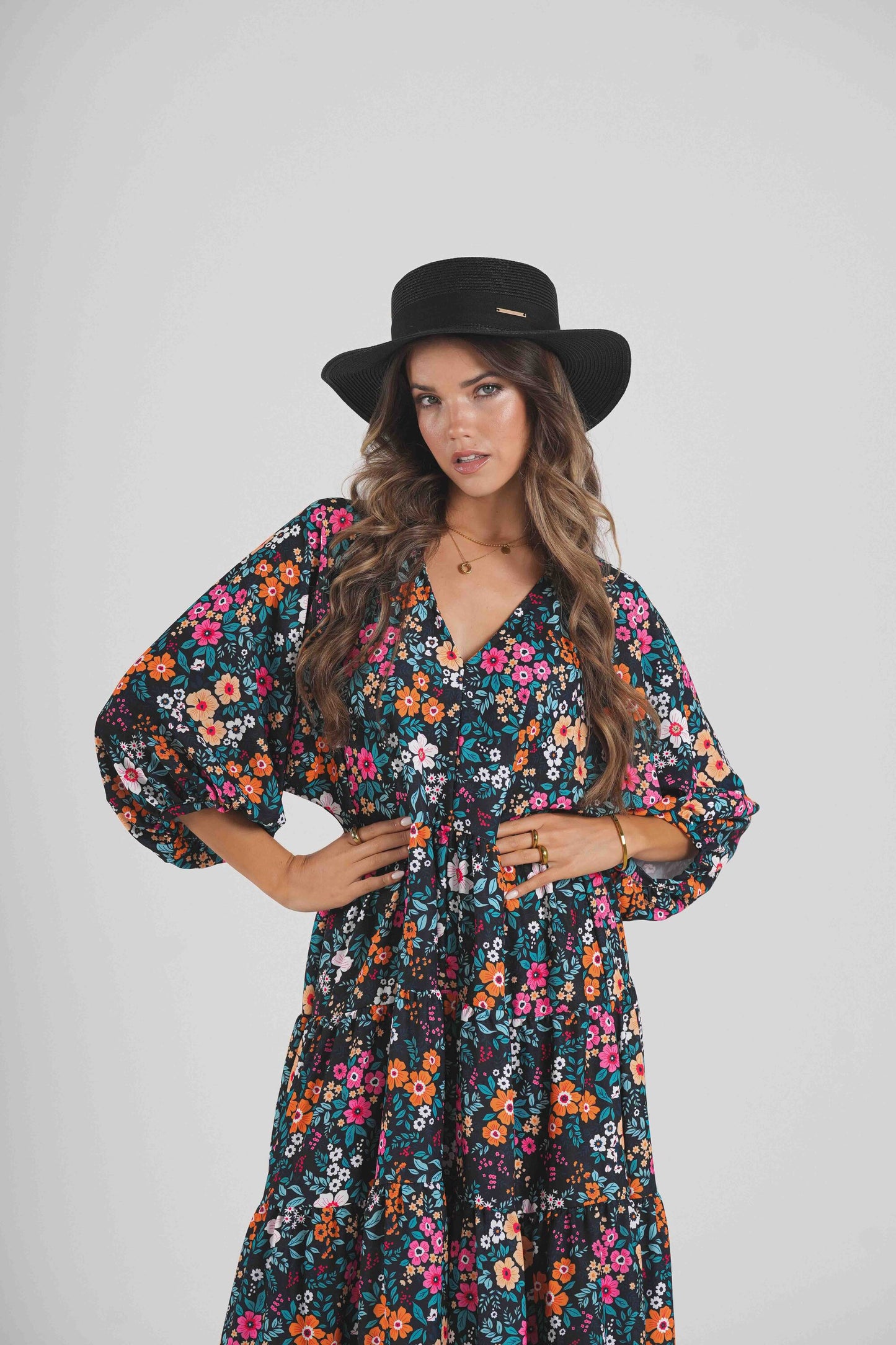 Vestido largo estampado