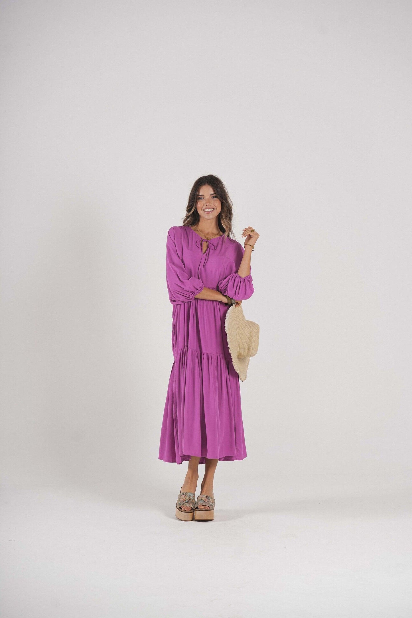 Vestido largo de viscosa