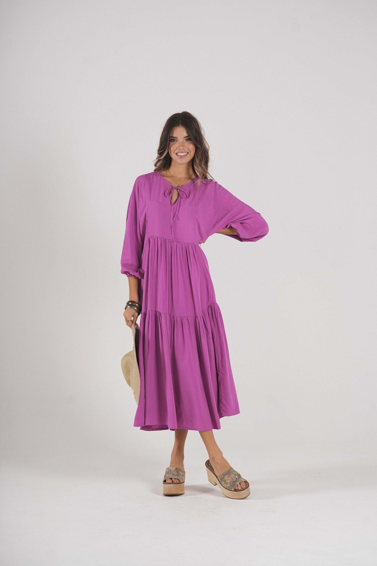 Vestido largo de viscosa