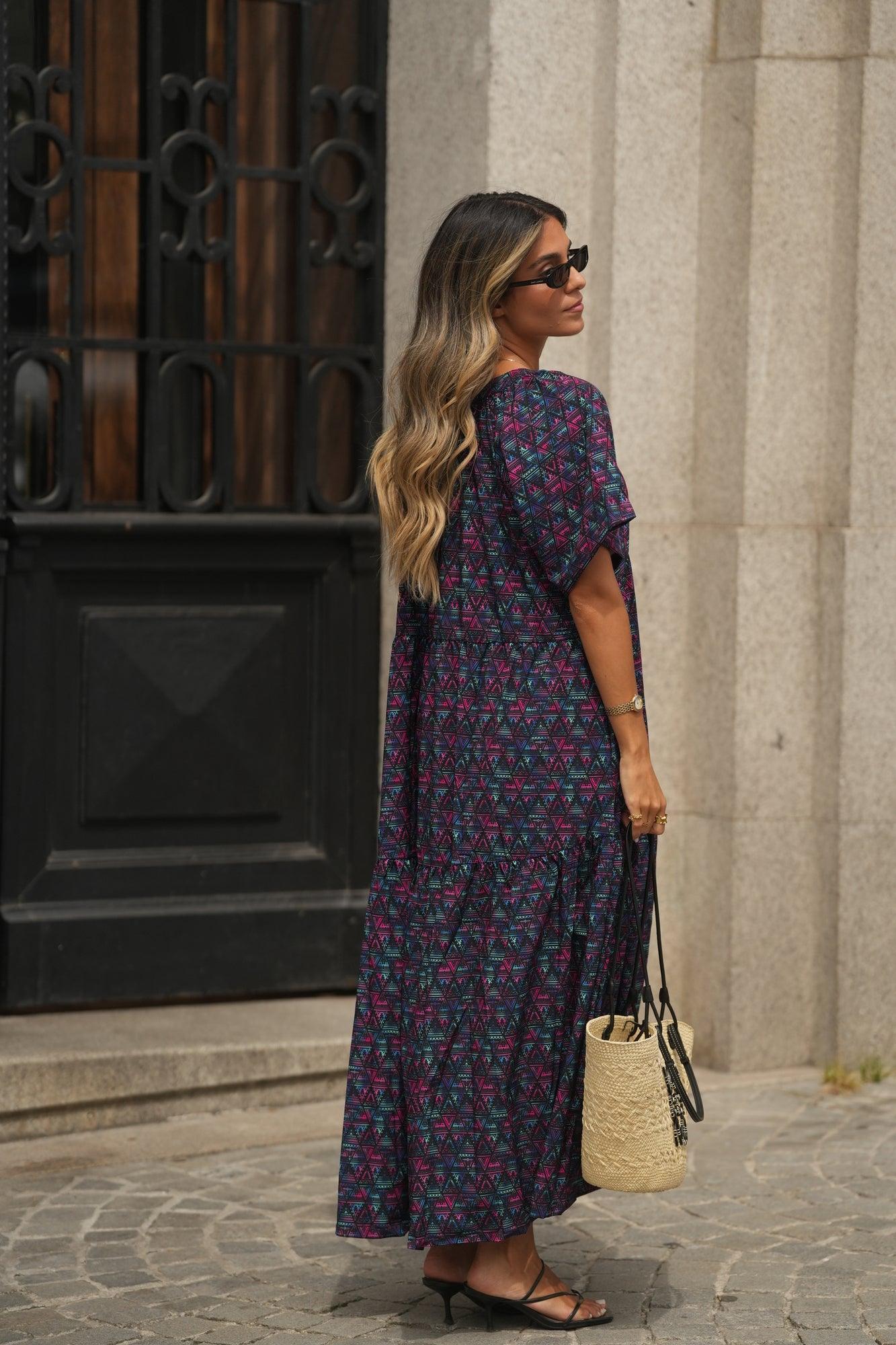 vestido largo estampado