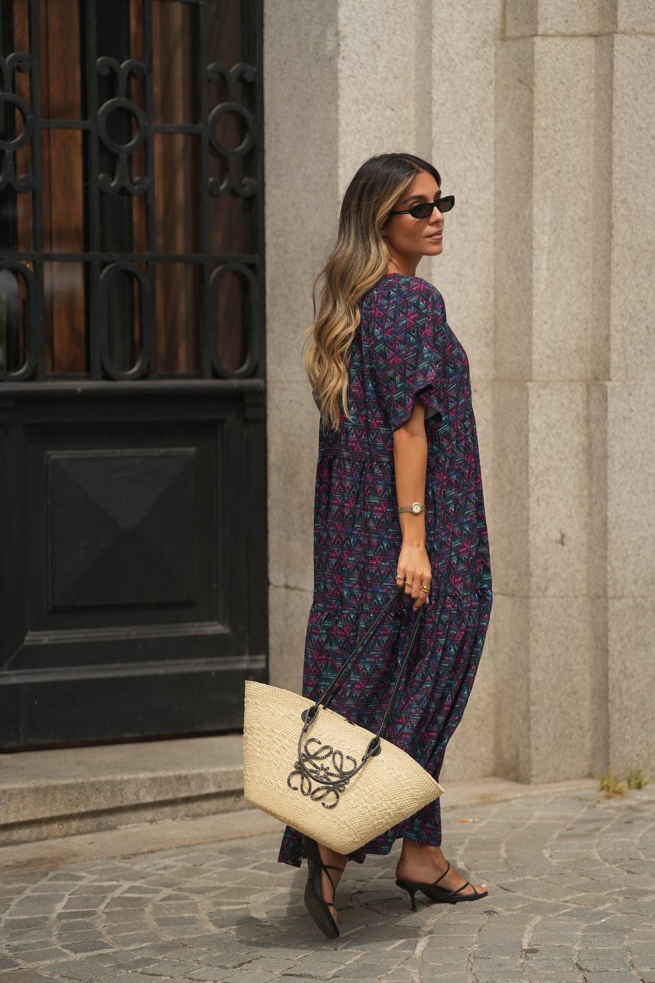vestido largo estampado