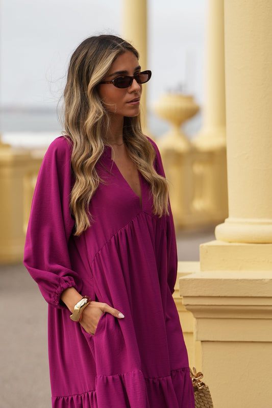 Vestido largo con volantes