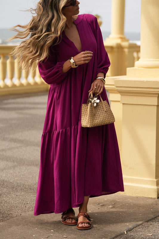 Vestido largo con volantes
