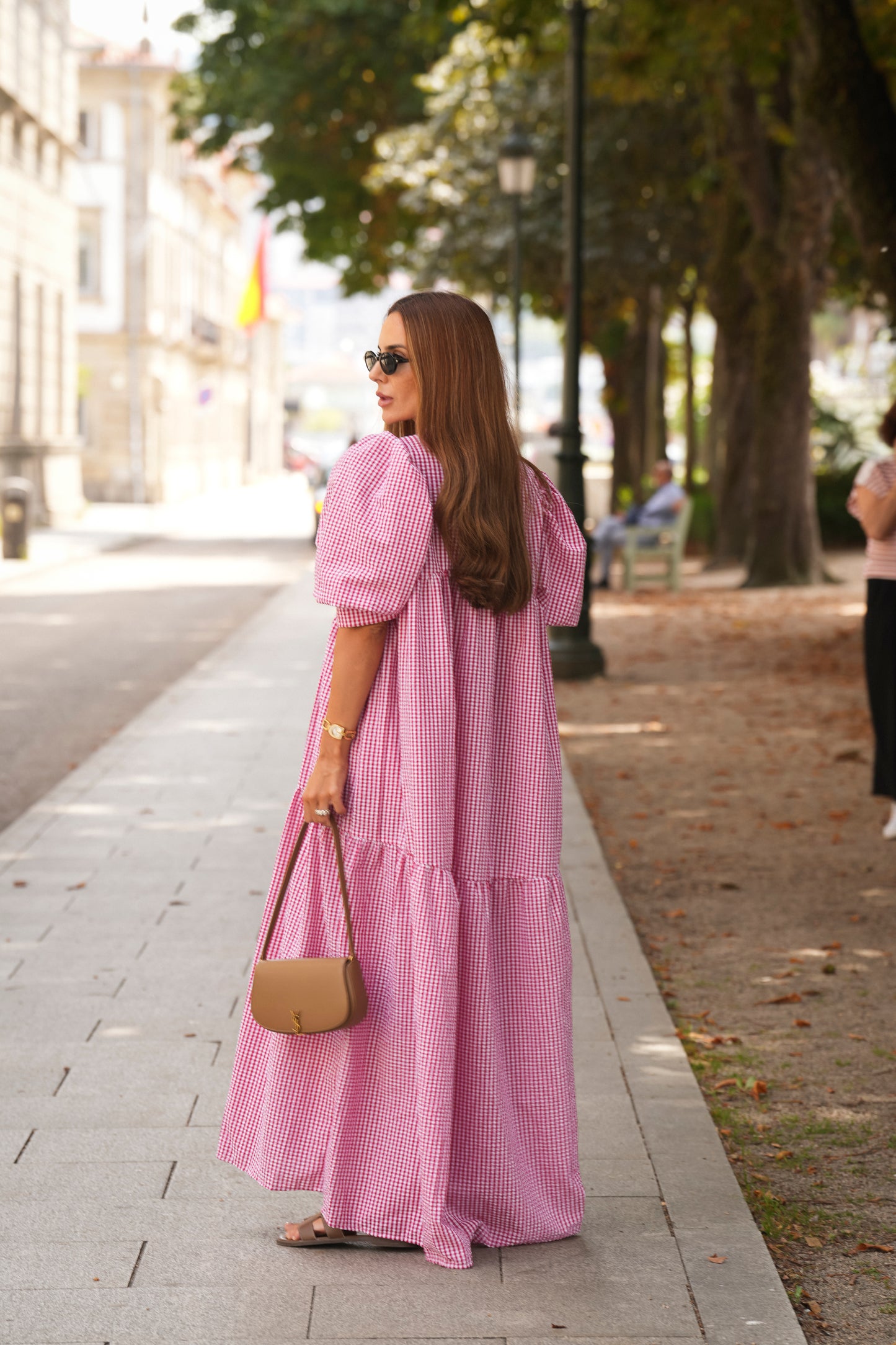 Vestido largo con volante