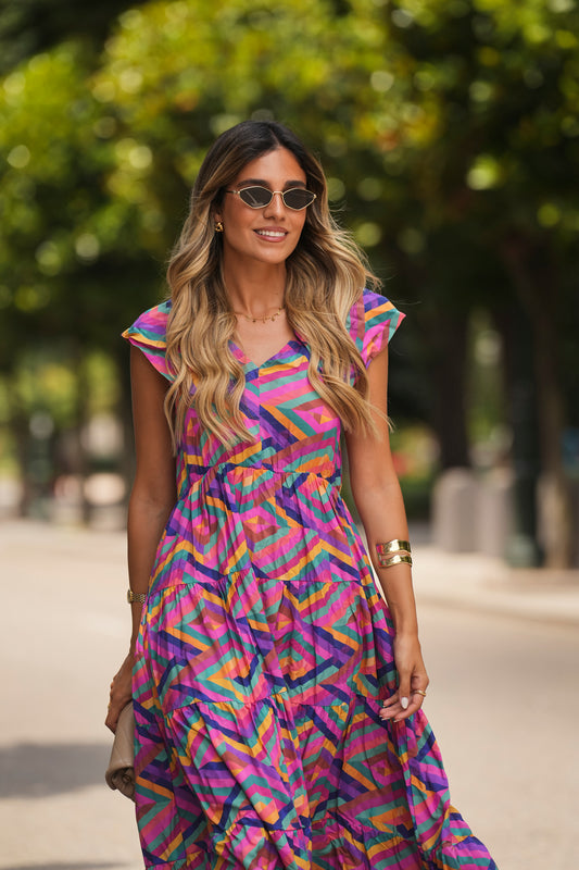 Vestido largo estampado