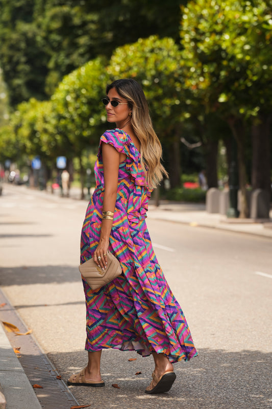 Vestido largo estampado