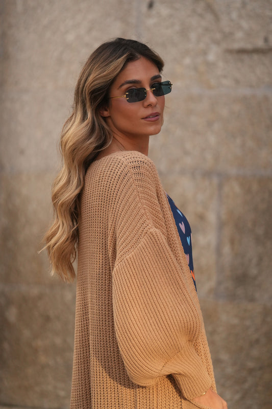 Abrigo largo de punto