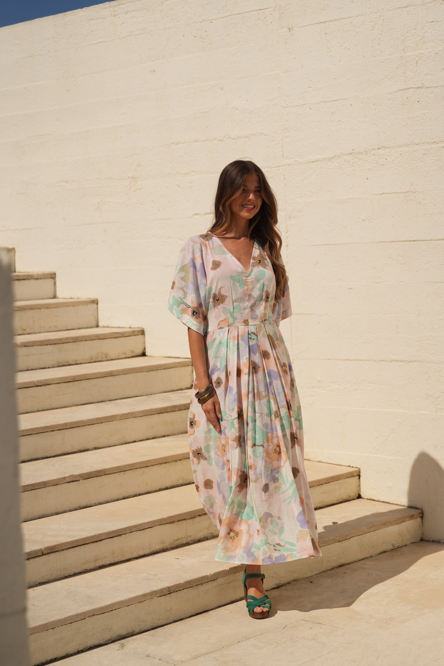 Vestido largo estampado