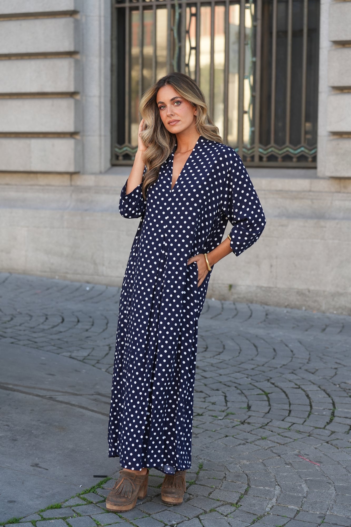 Vestido largo estampado