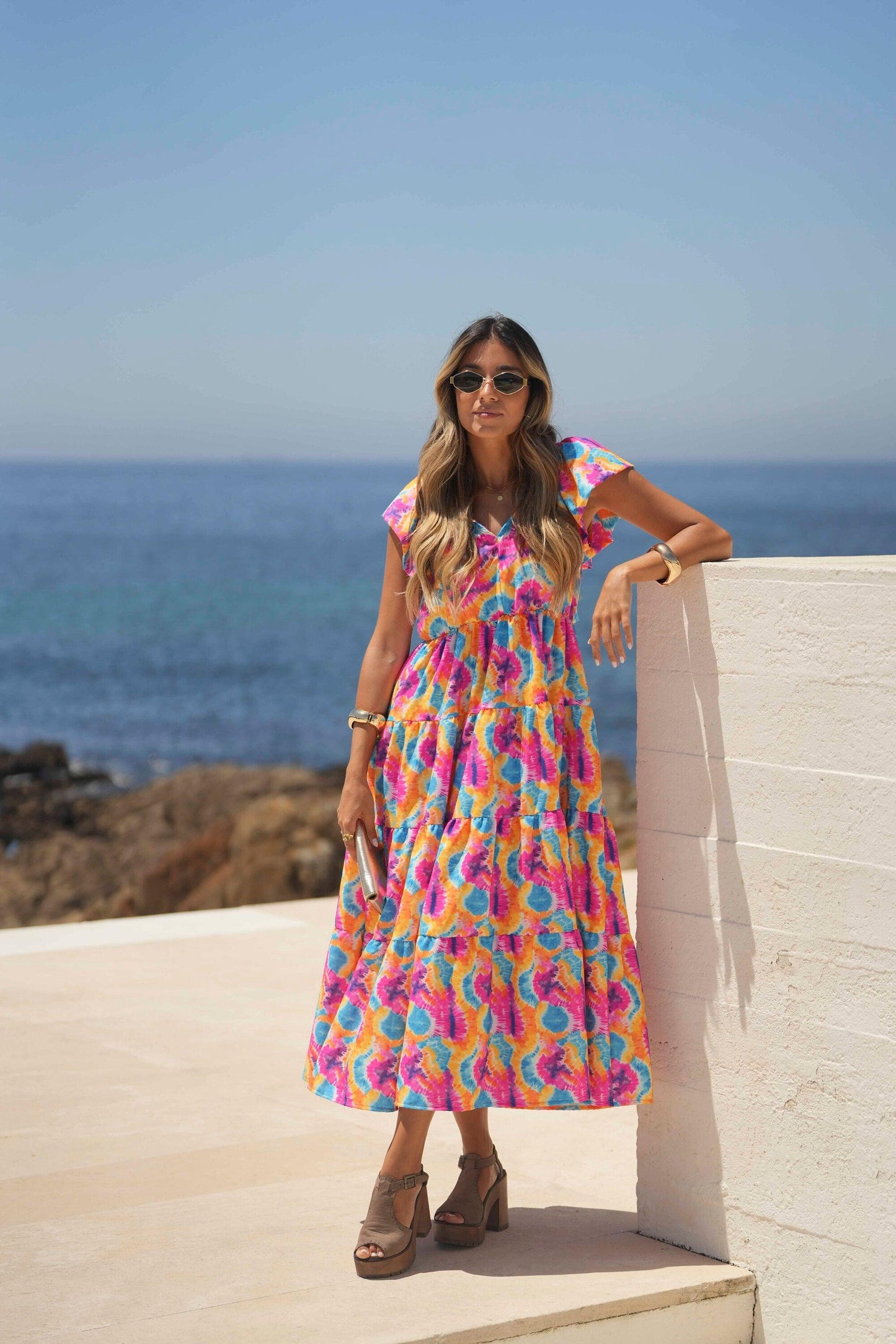 Vestido largo estampado