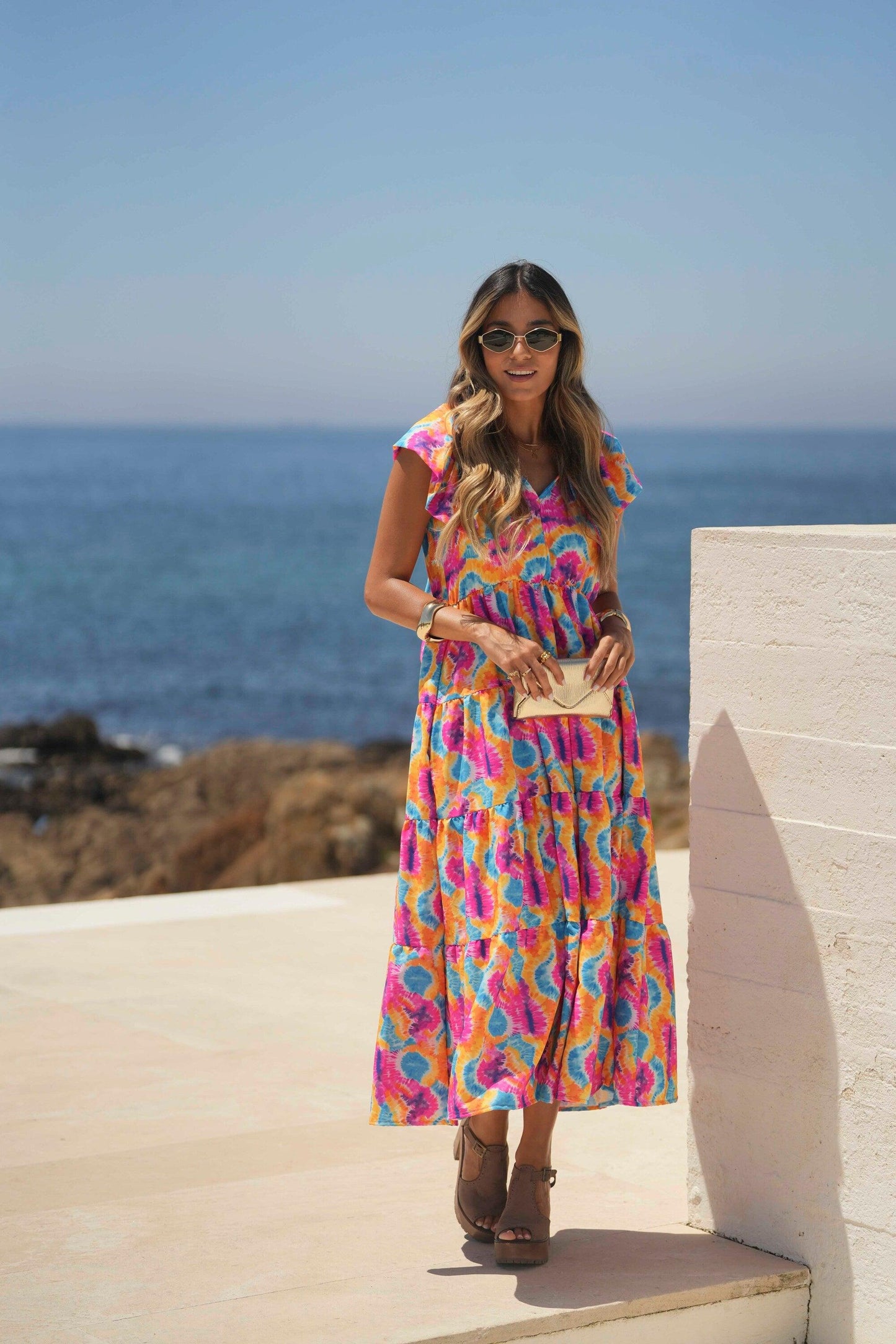 Vestido largo estampado