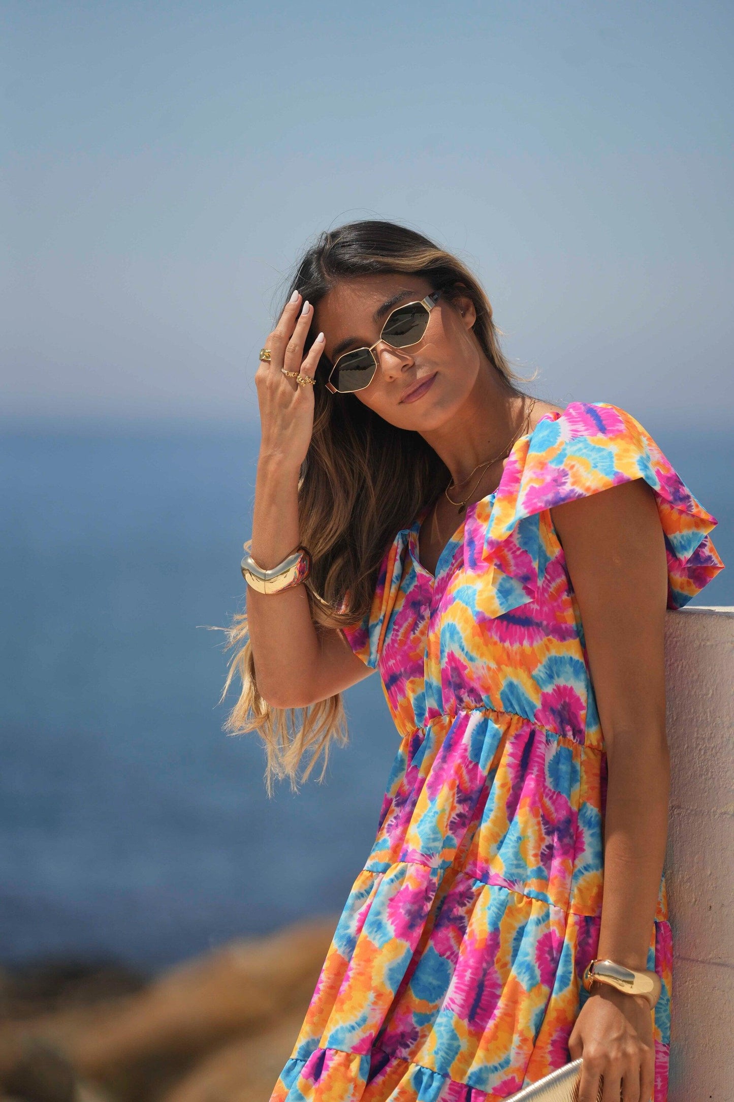 Vestido largo estampado