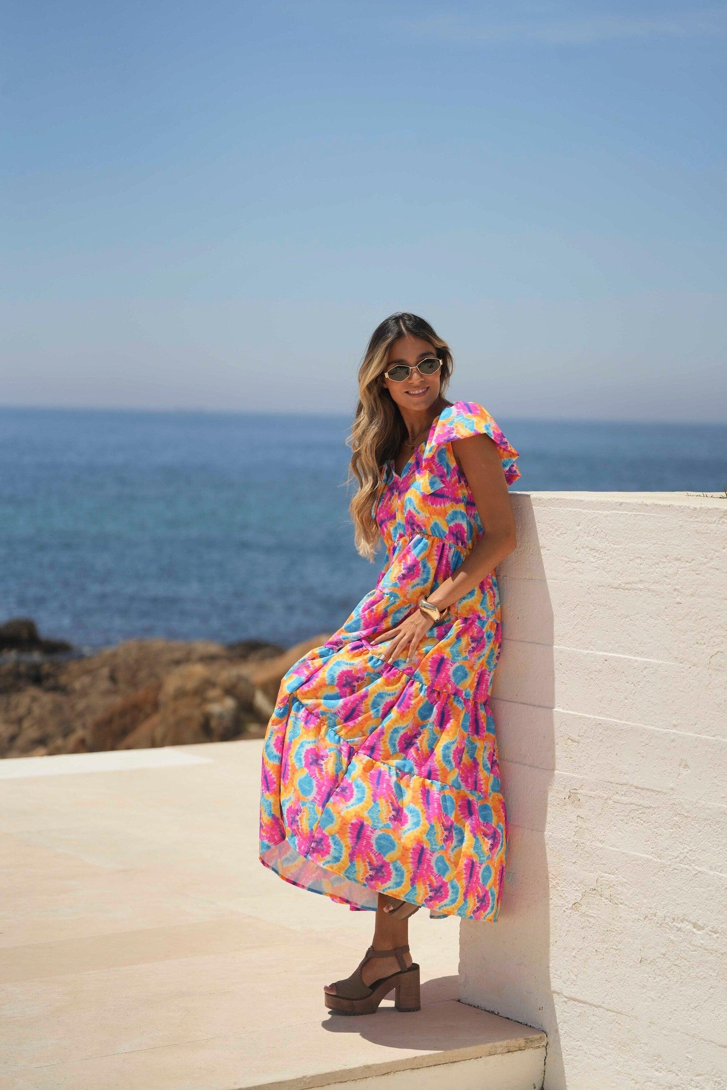 Vestido largo estampado