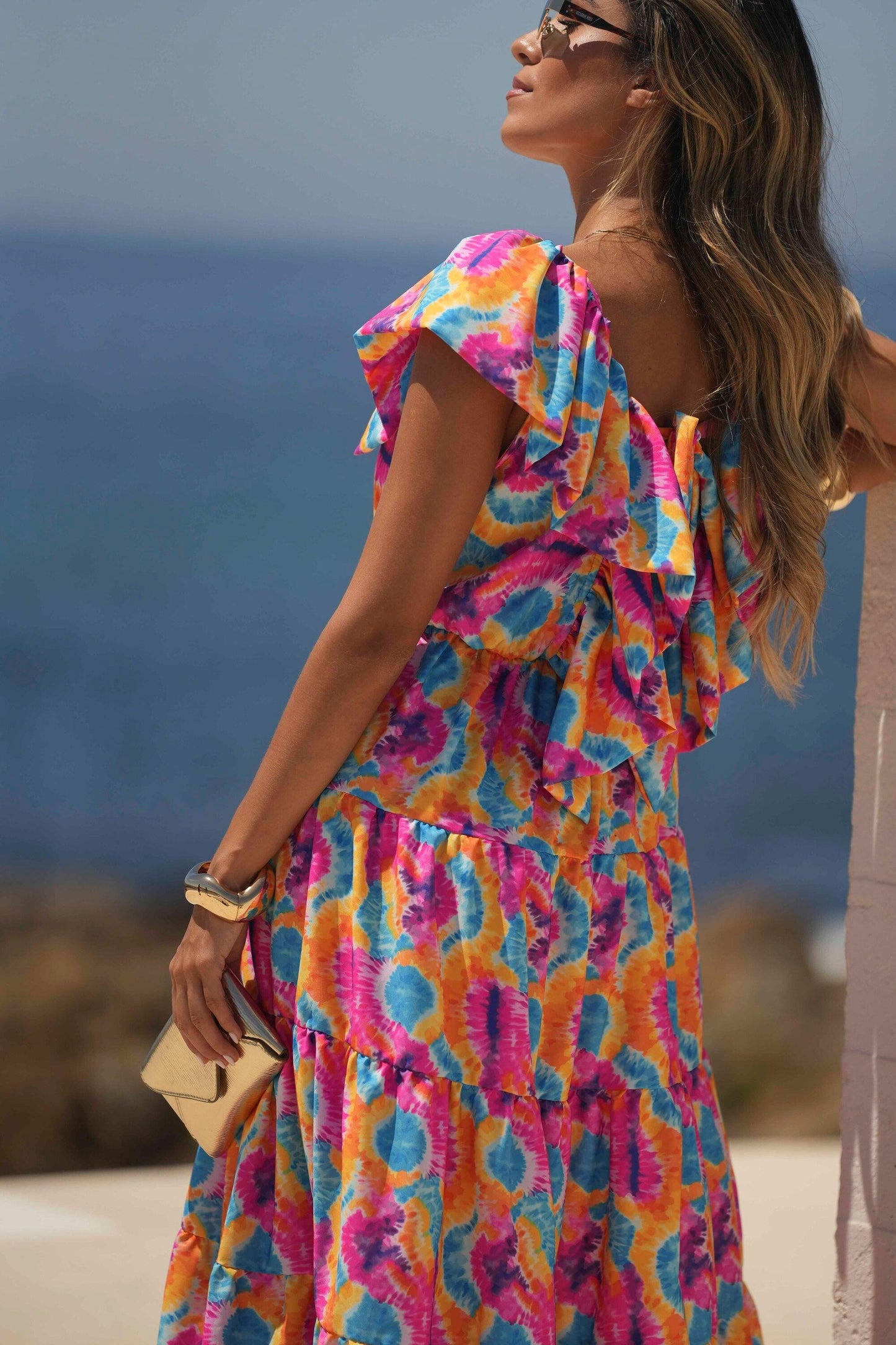 Vestido largo estampado