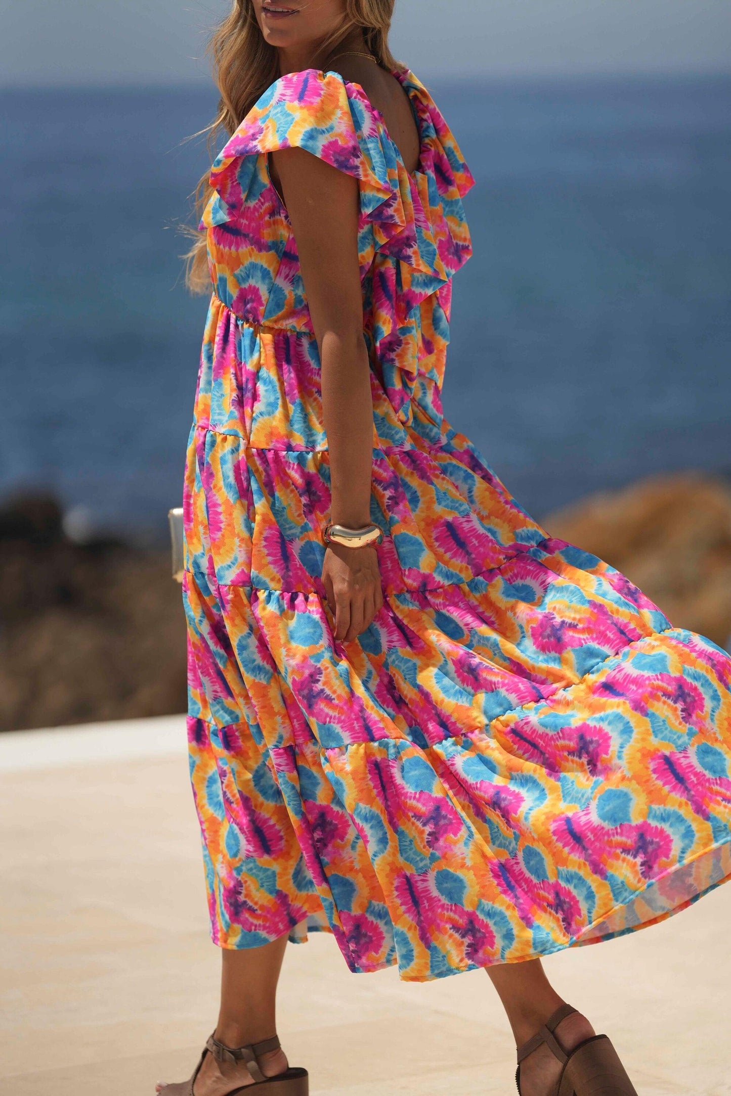 Vestido largo estampado