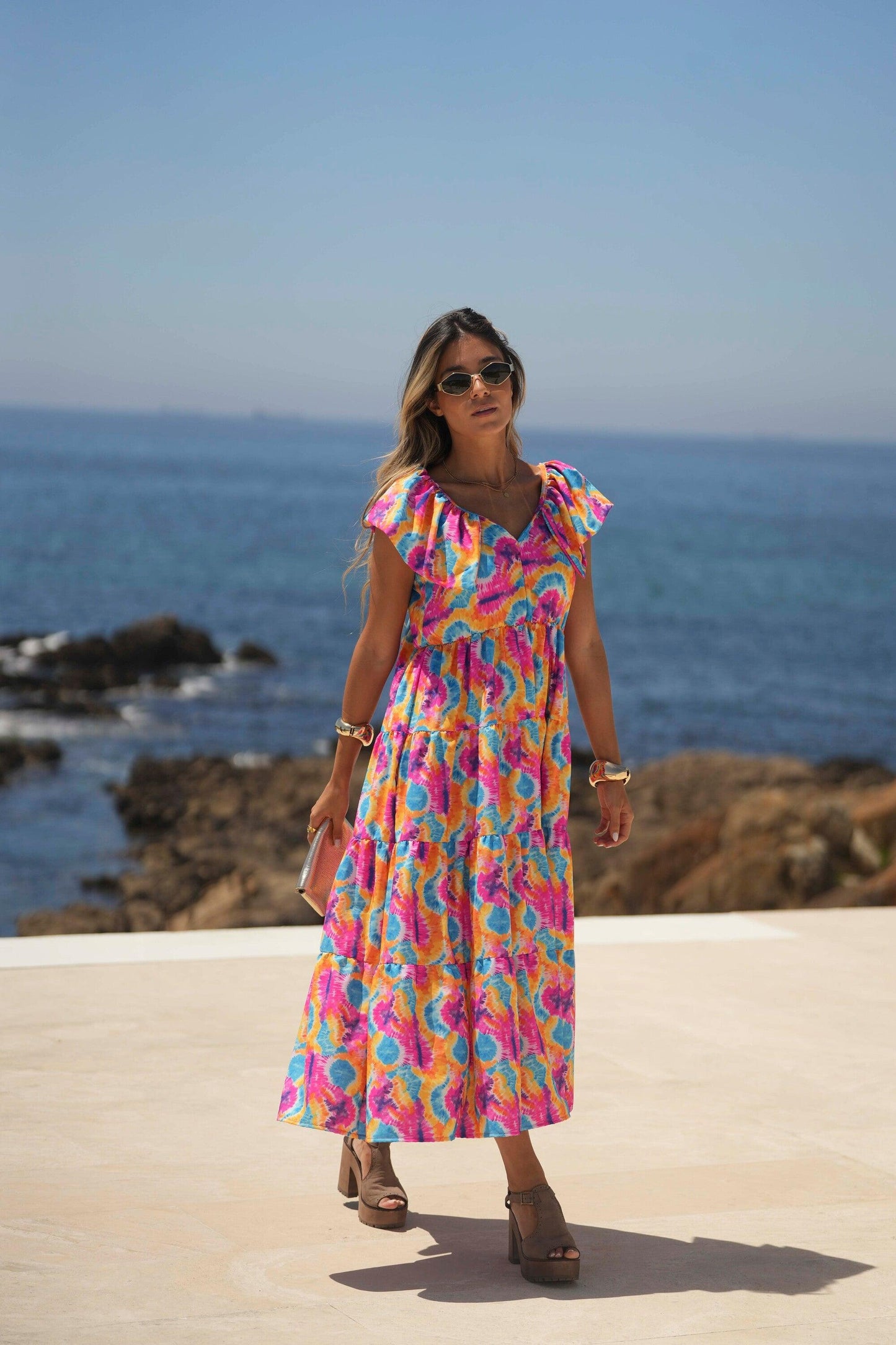 Vestido largo estampado