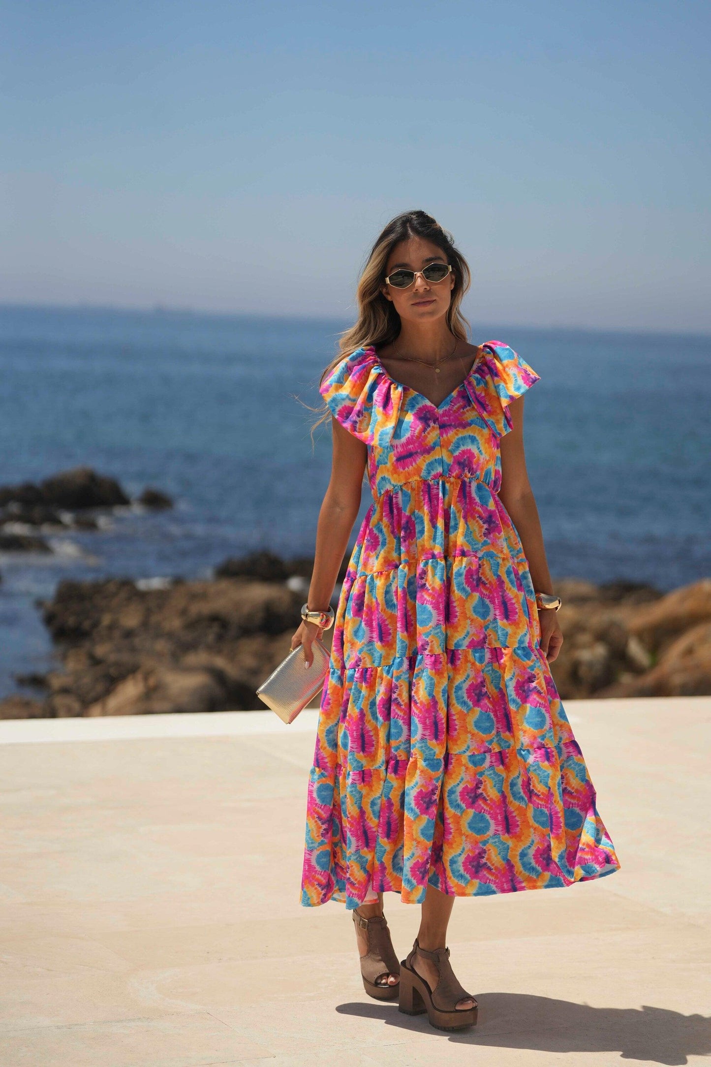 Vestido largo estampado