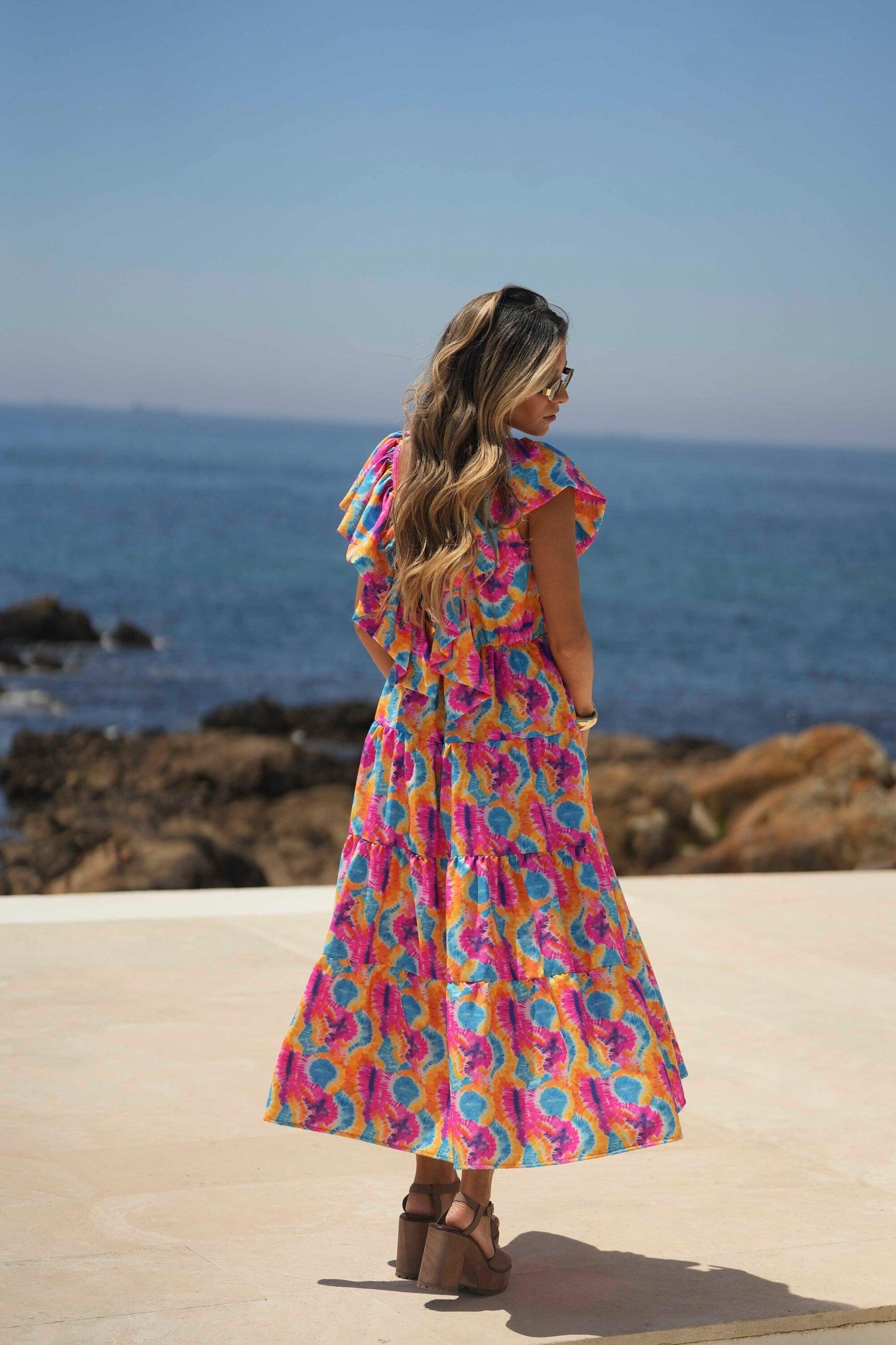 Vestido largo estampado