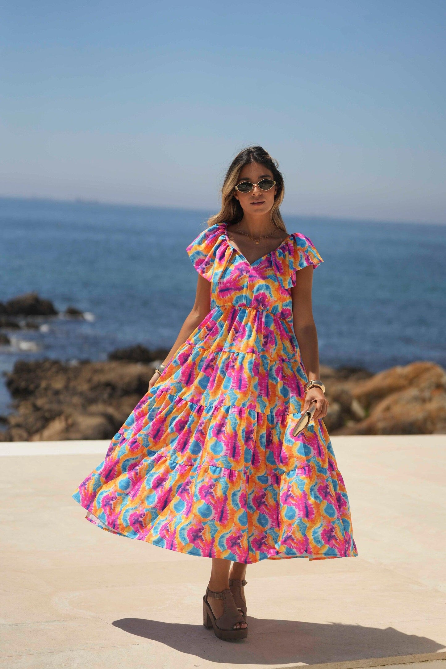 Vestido largo estampado