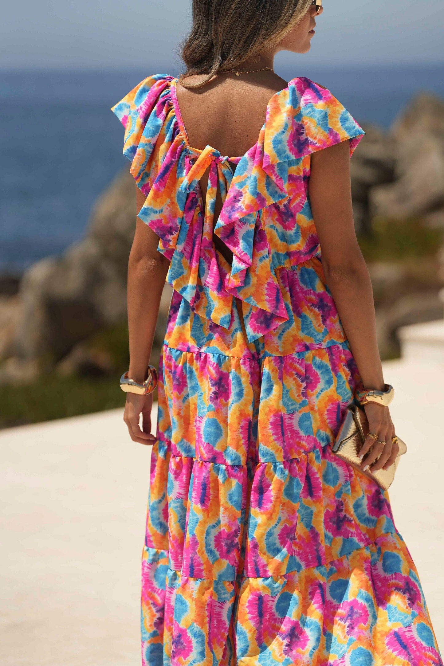 Vestido largo estampado