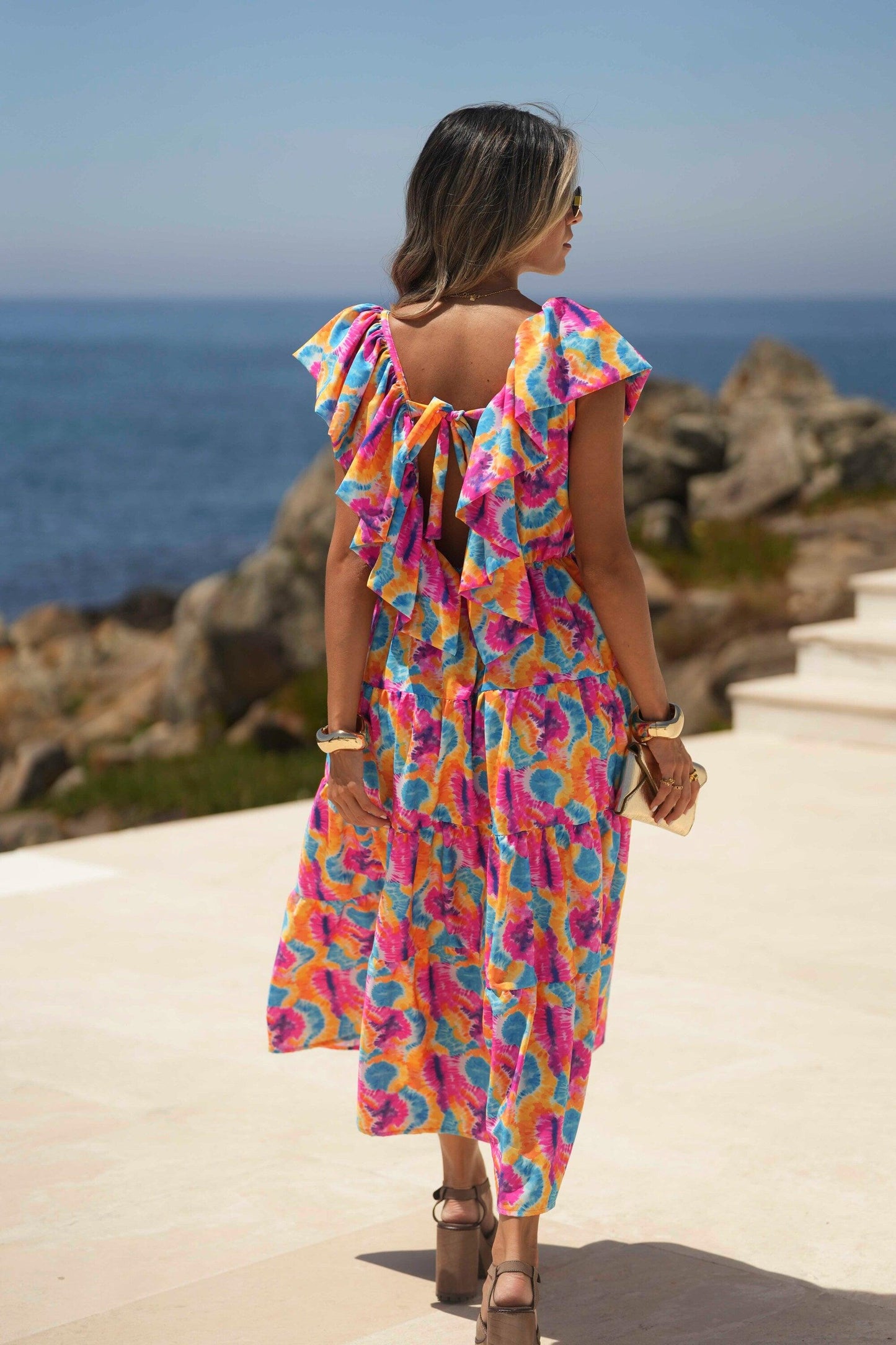 Vestido largo estampado