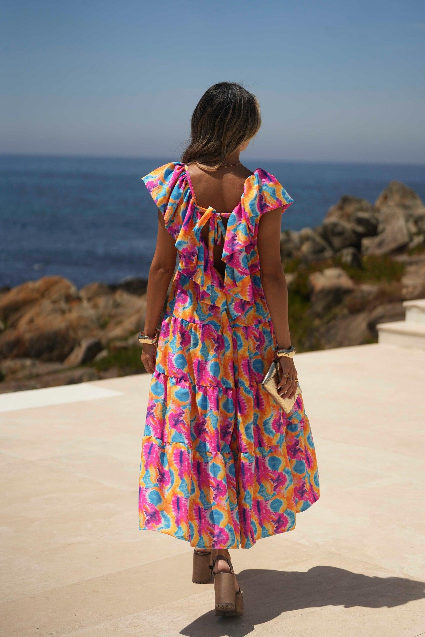 Vestido largo estampado