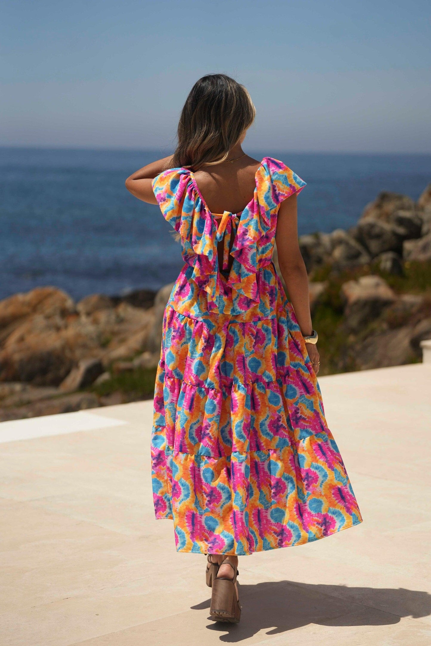 Vestido largo estampado