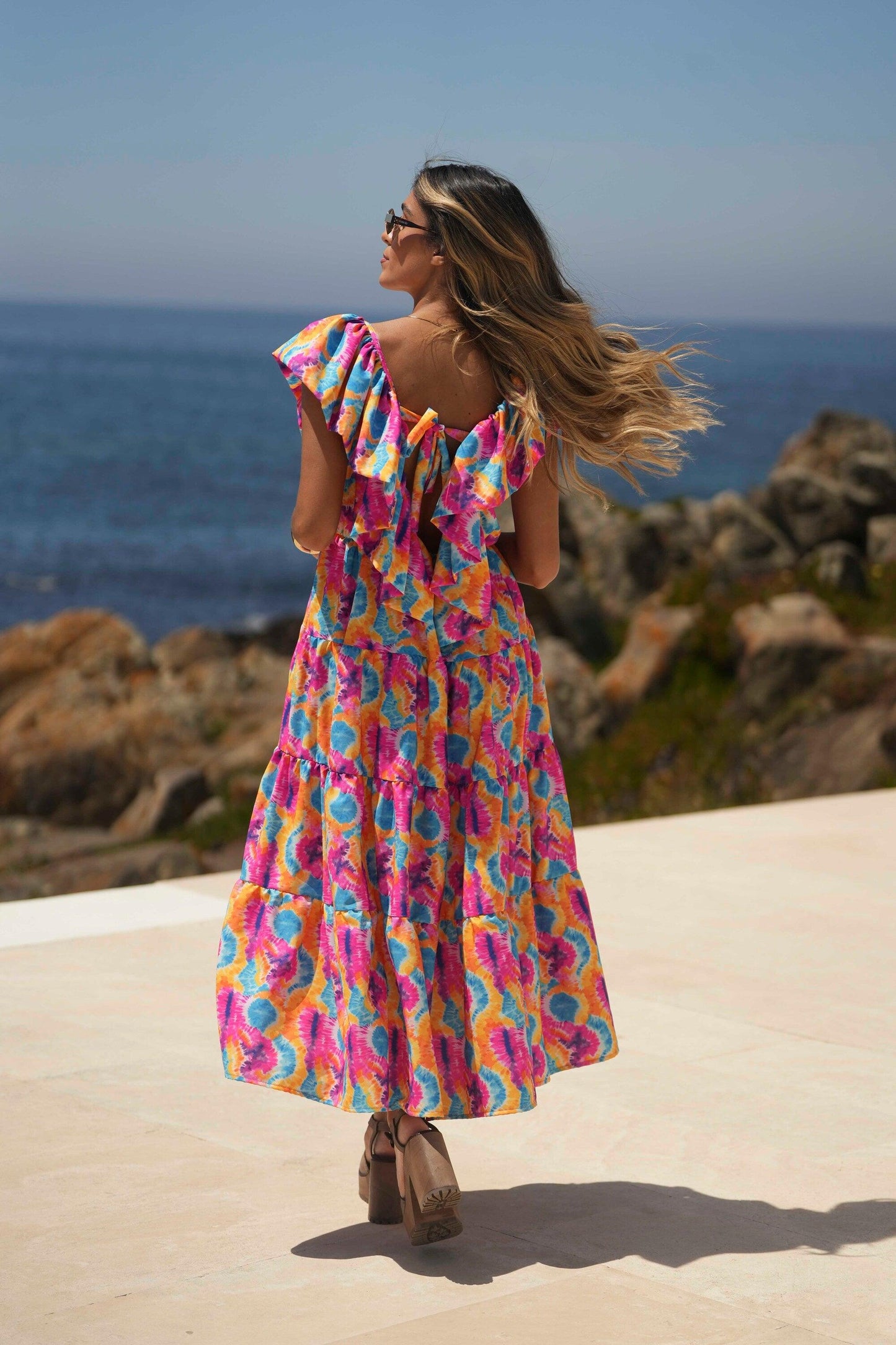 Vestido largo estampado