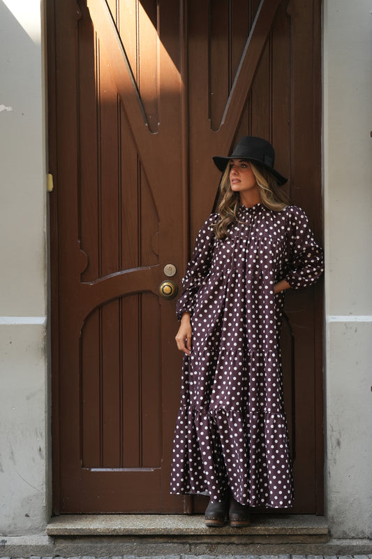 Vestido largo con volantes