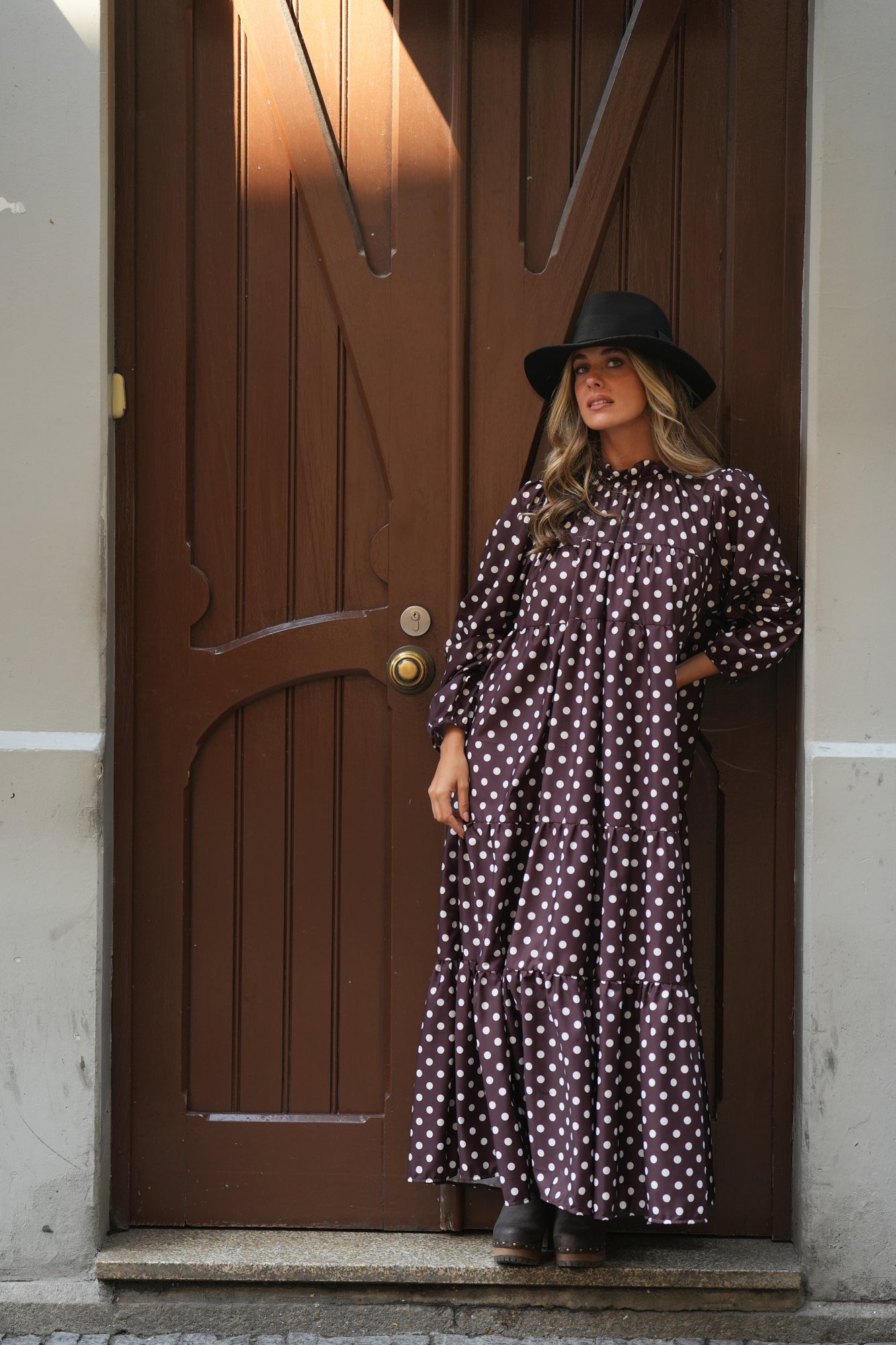 Vestido largo con volantes