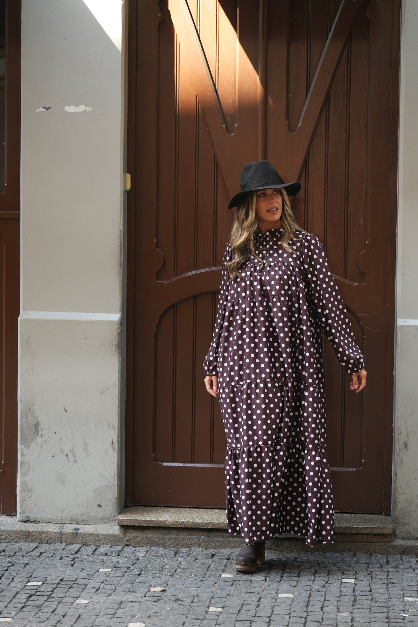 Vestido largo con volantes