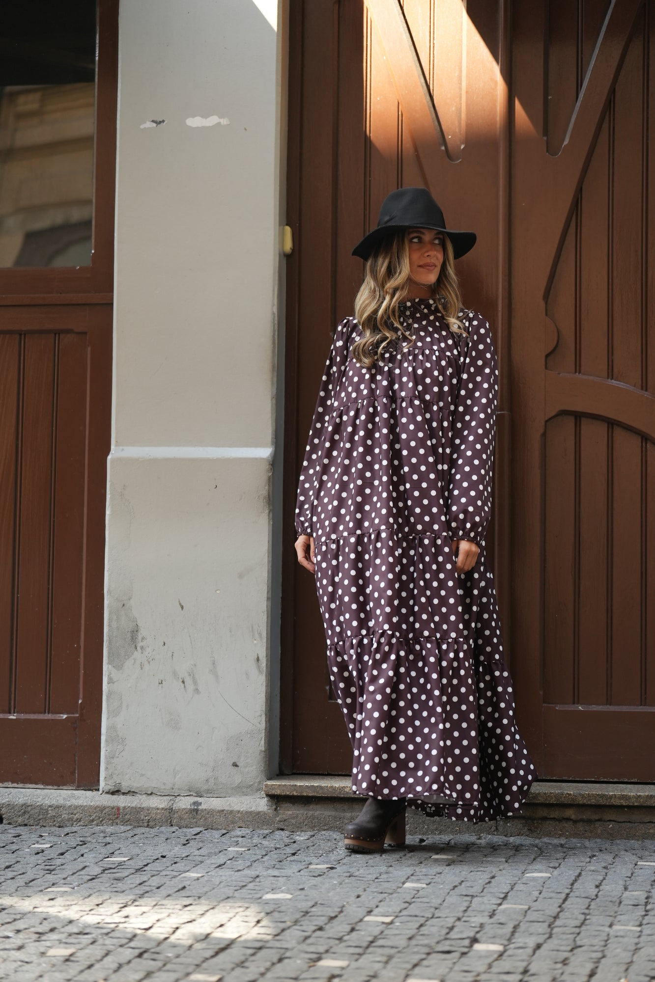 Vestido largo con volantes