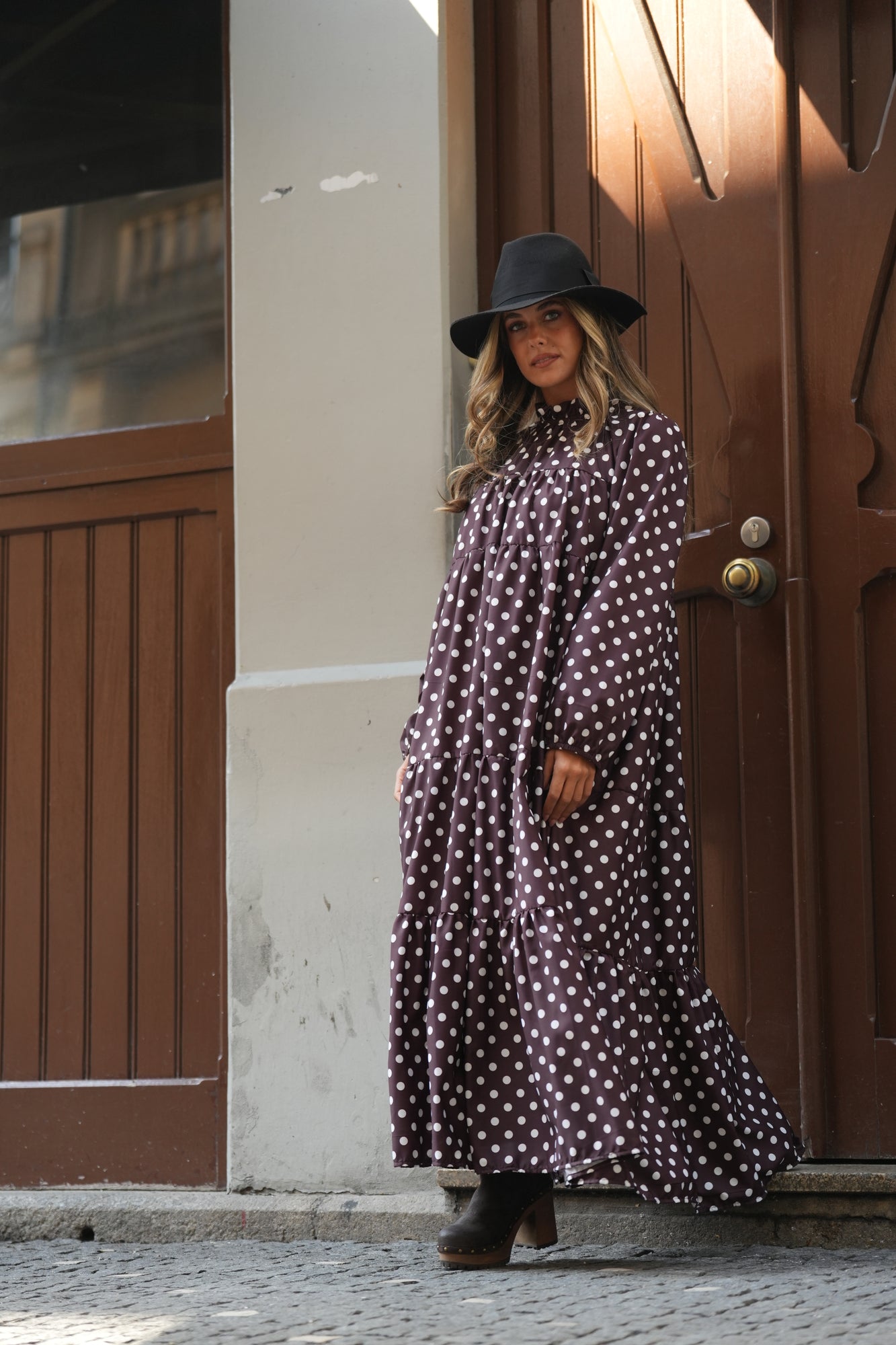 Vestido largo con volantes
