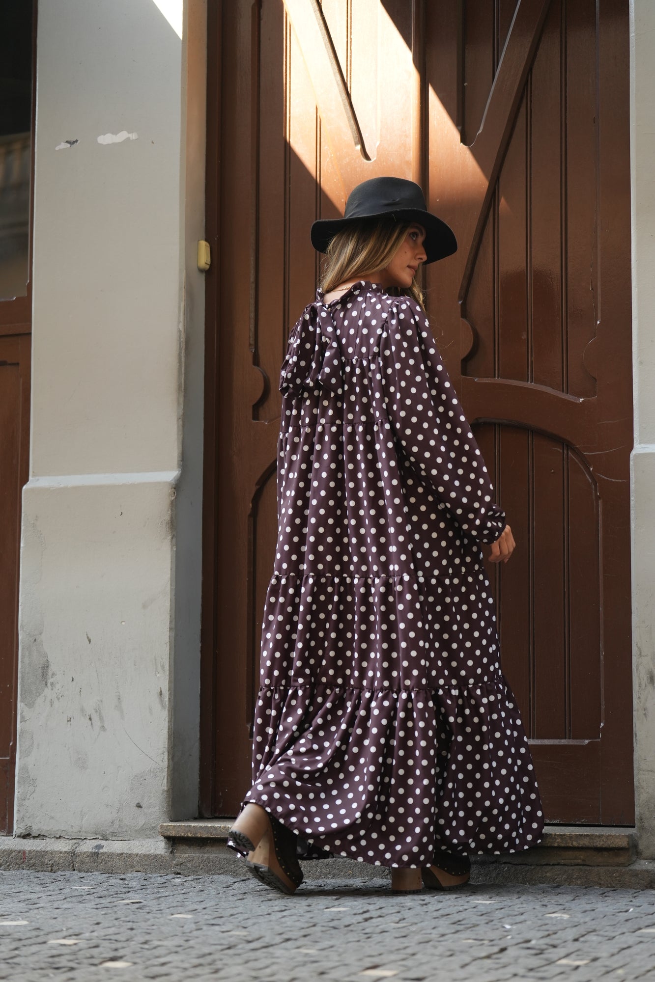 Vestido largo con volantes