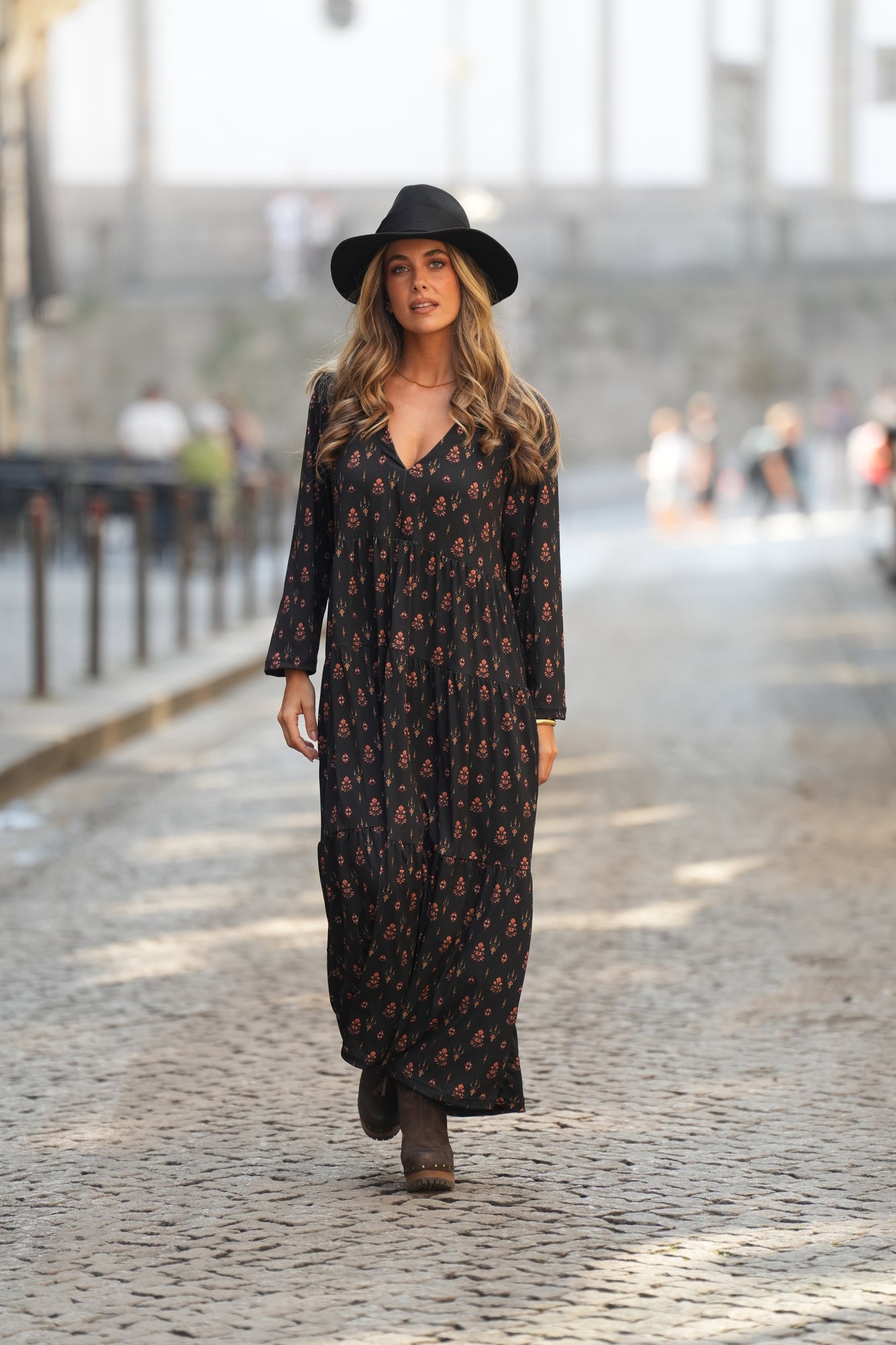 Vestido largo estampado