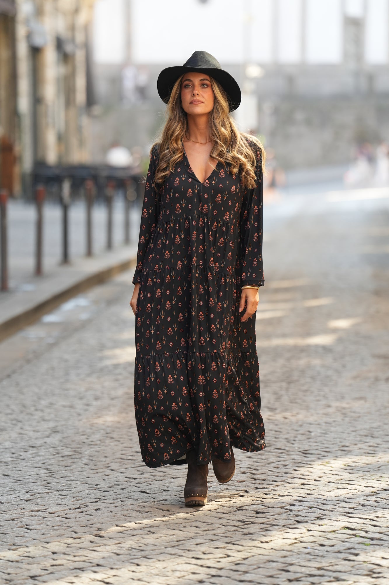 Vestido largo estampado