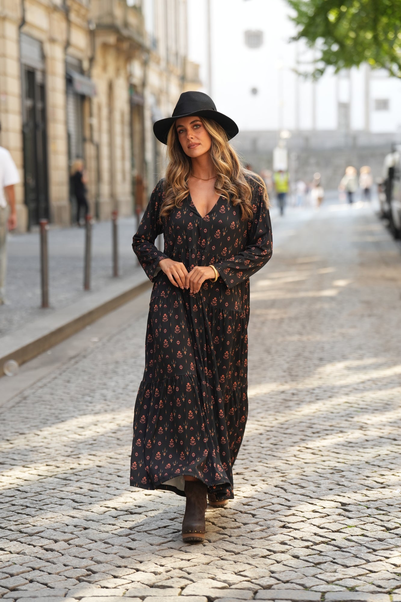 Vestido largo estampado