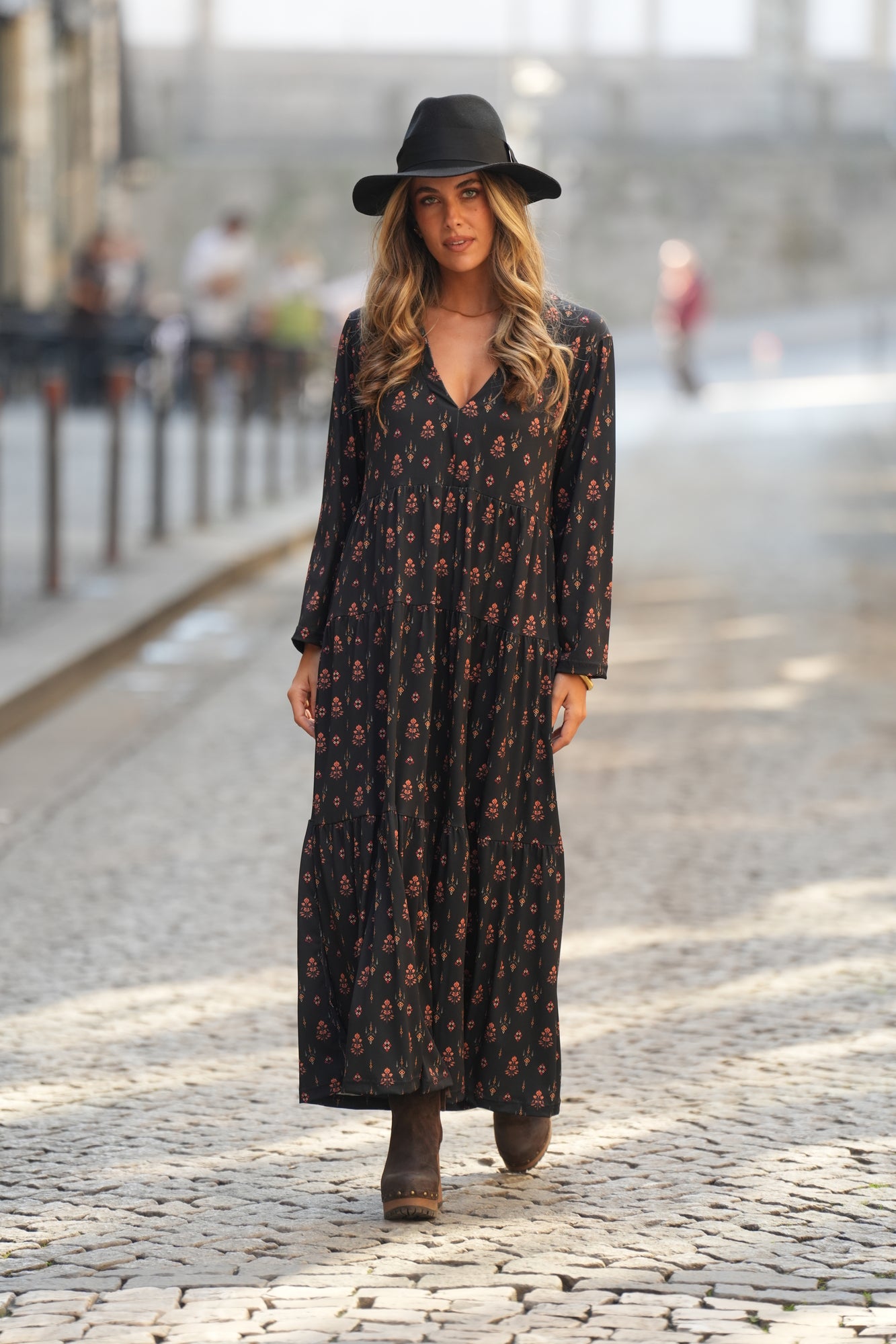 Vestido largo estampado