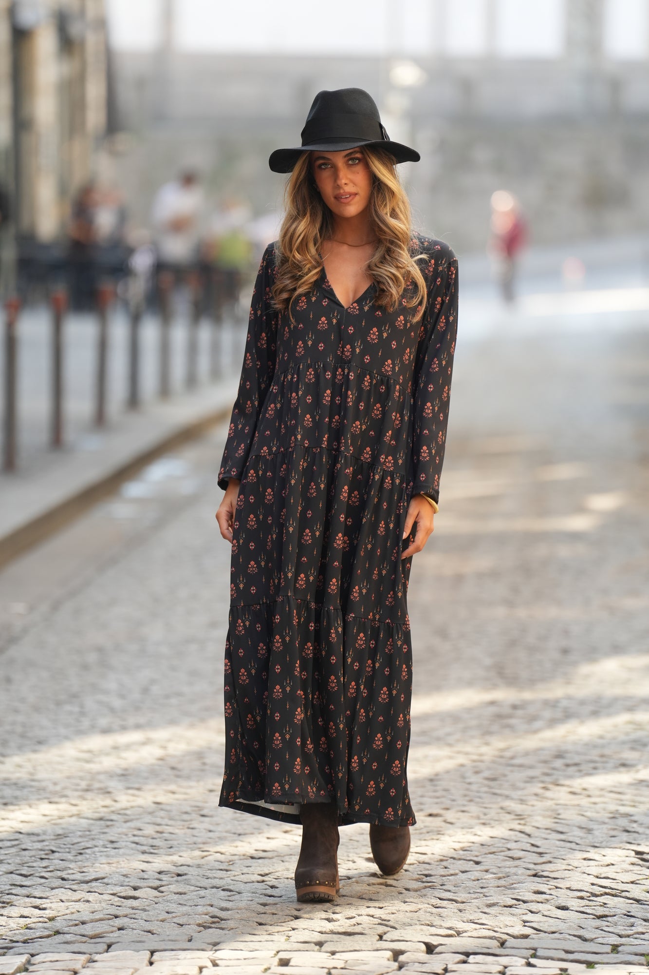 Vestido largo estampado
