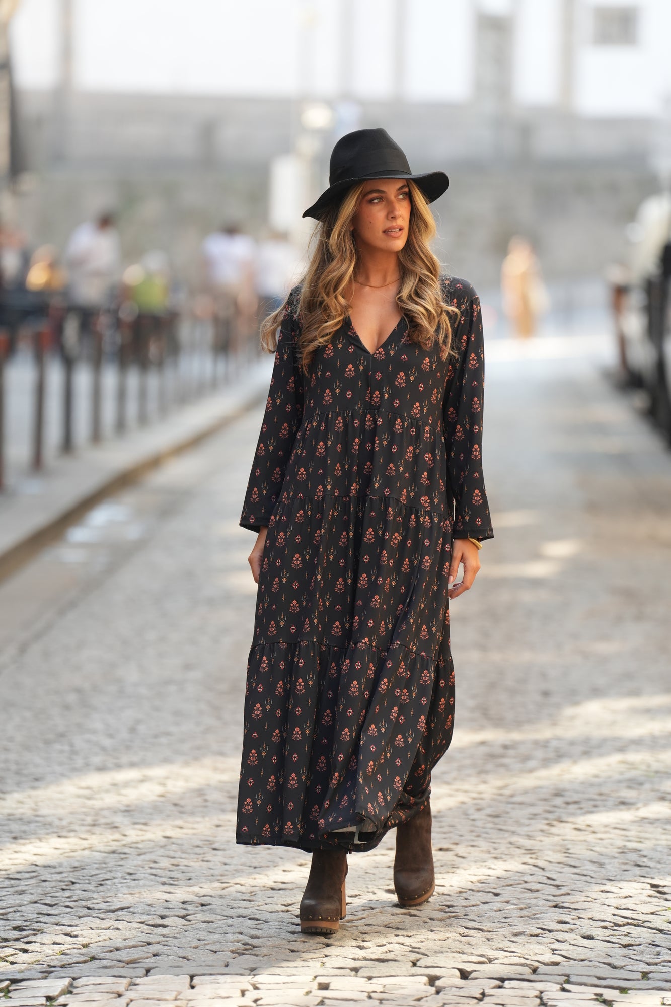 Vestido largo estampado