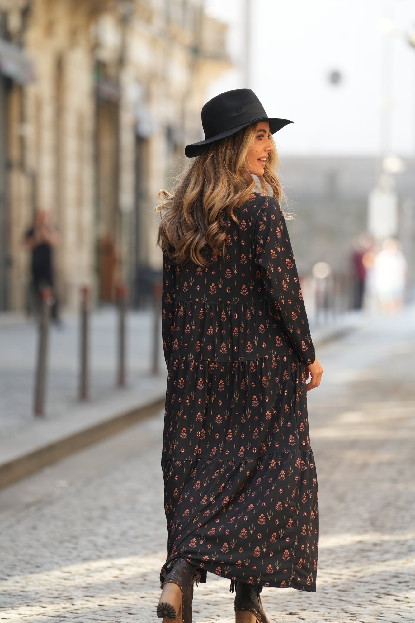 Vestido largo estampado