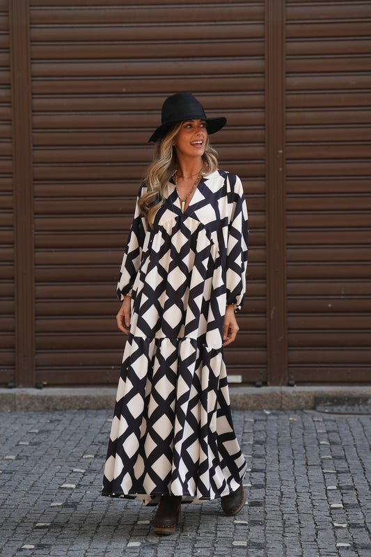 Vestido largo estampado