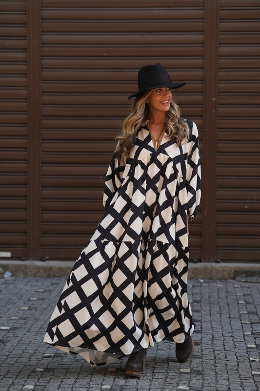 Vestido largo estampado